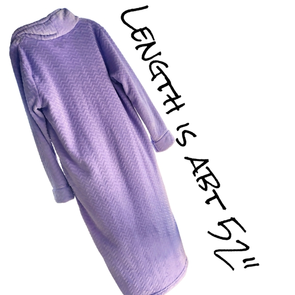 Thick Rich Luxuriously Soft Fleece PURPLE ROBE Ritchie House Oversized *L* - Picture 5 of 6